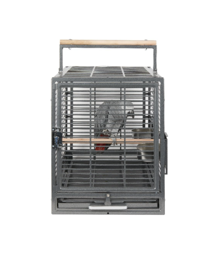 Rainforest Safari Bird Travel Cage, African Grey, Amazon - Antique